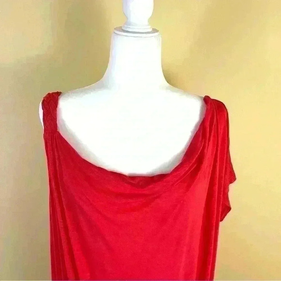 A.N.A. Coral Banded Bottom Braid Strap Scoop Neck Short Sleeve Rayon Top Size 1X - Picture 2 of 14